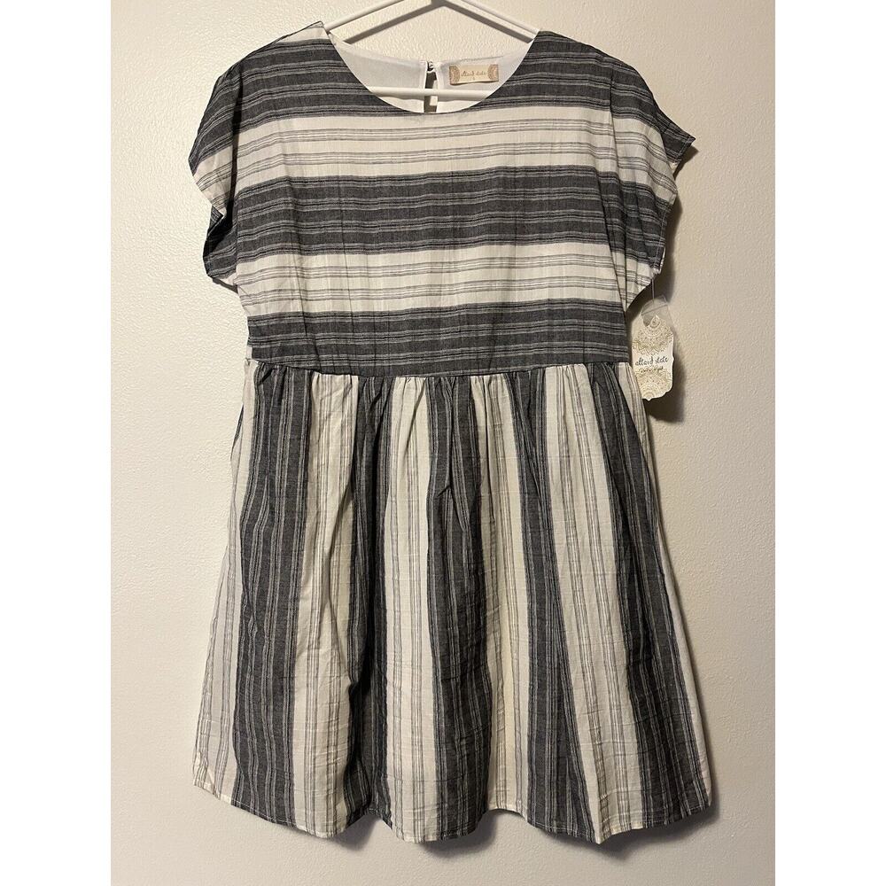 Altar’d State Women’s Small Dress Striped Babydoll Mini Dress Blue White NWT